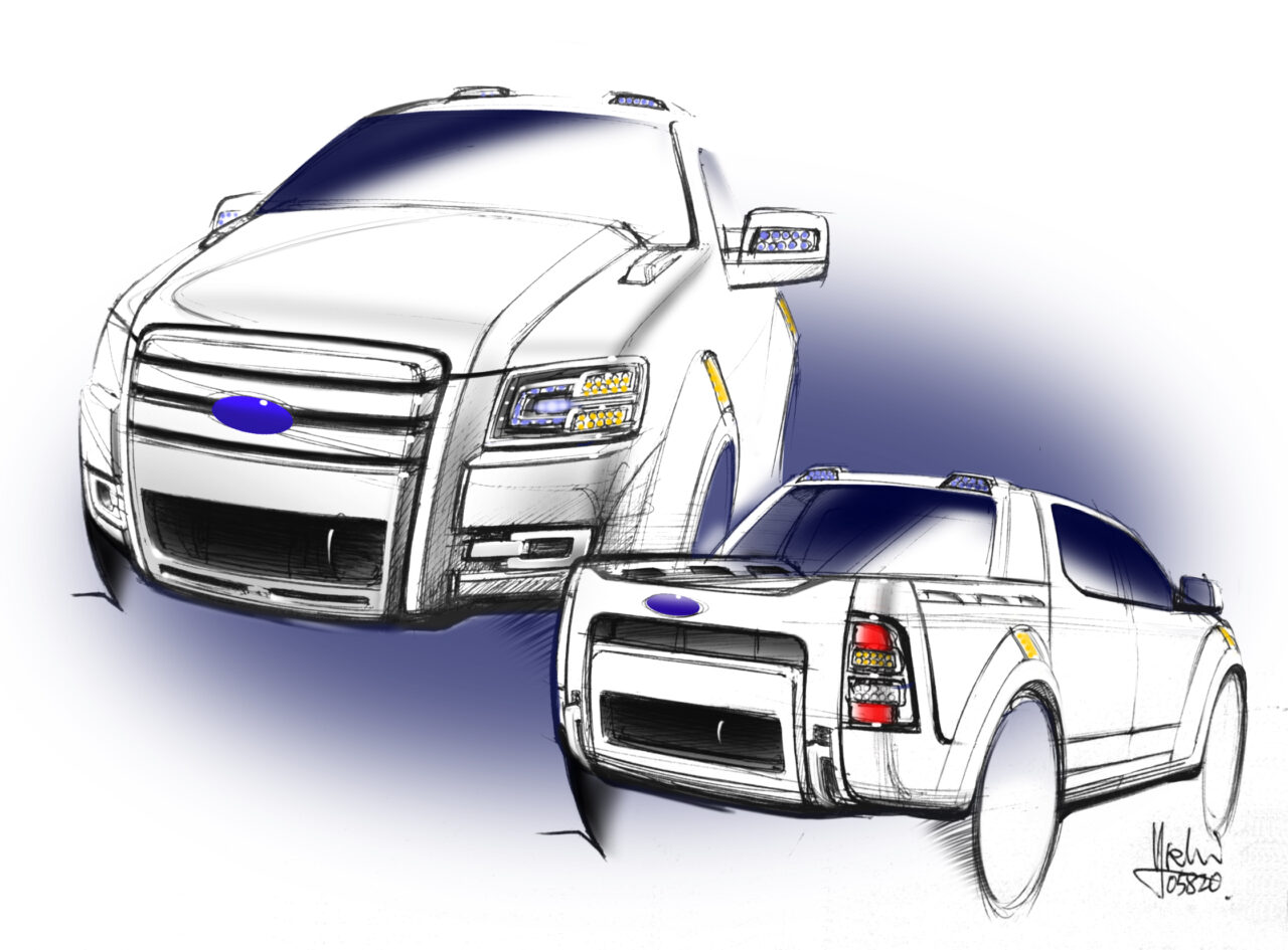 Ford 4-Trac 2005 BKK Show Car／カーデザイン　Ford 4-Trac　アイデアスケッチ